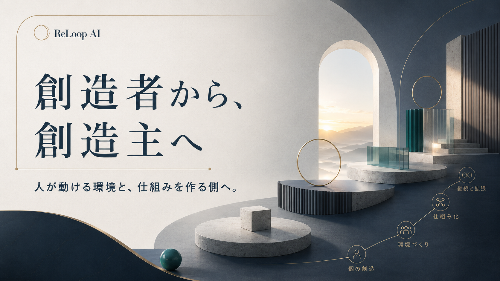 創造者から創造主へ。人が動ける環境と仕組みを作る側へ